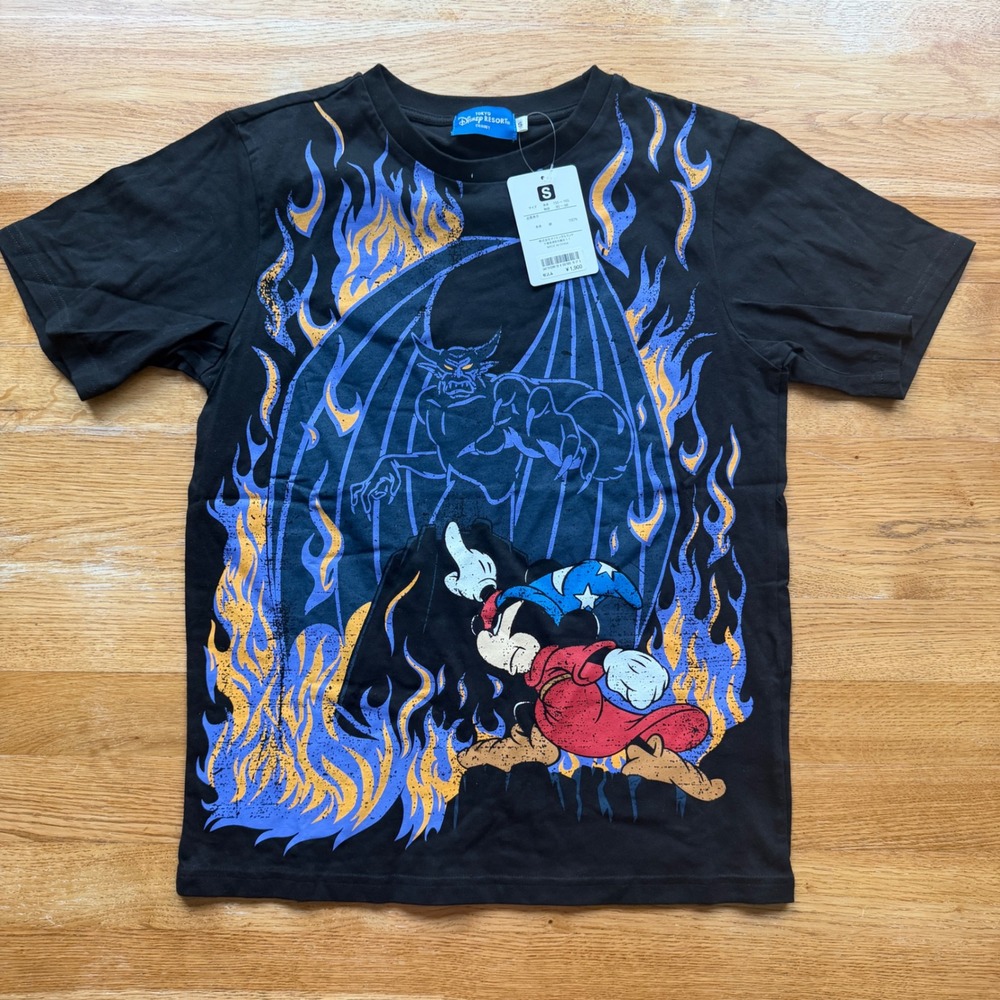 Tokyo Disney Resort Fantasmic Mickey Mouse Chernabog T-Shirt Black Small NWT